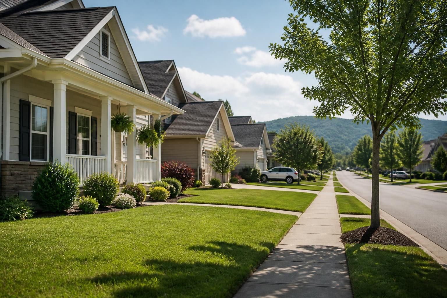 Tidy suburban homes in a calm Alcoa neighborhood