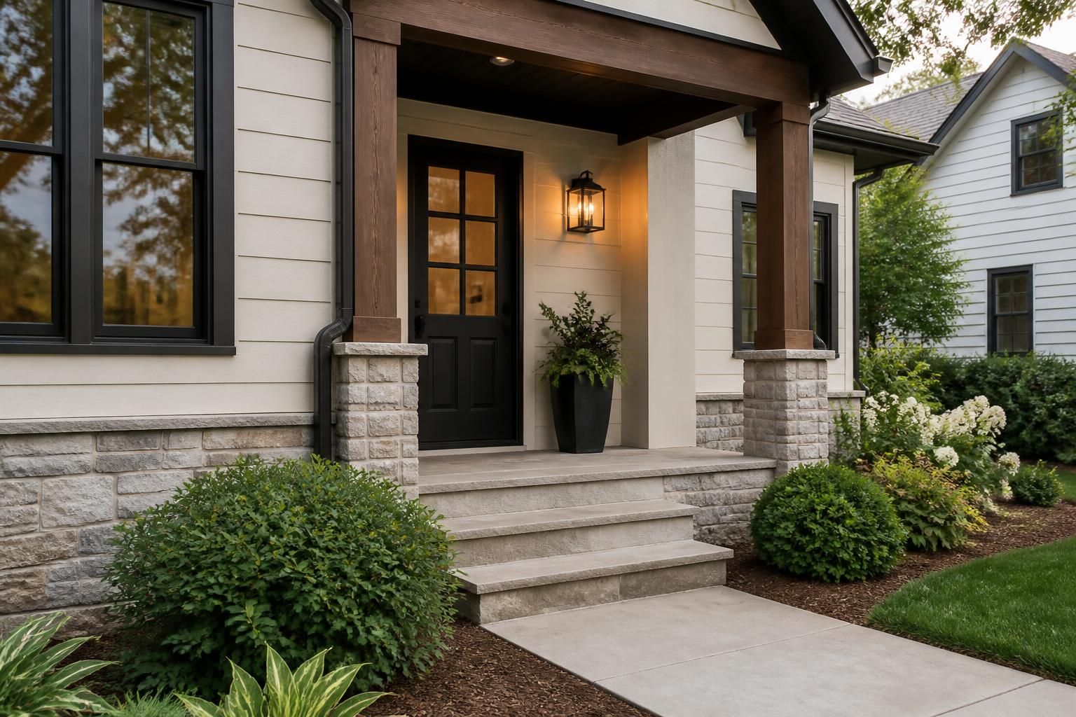Completed residential renovation with coordinated finishes