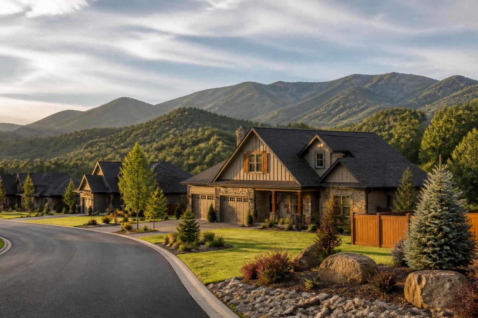 Tidy homes in a scenic wooded area near Pigeon Forge
